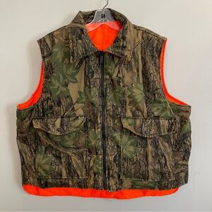 Winchester Camouflage Camo Trebark Hunting Vest Full Zip Reversible Mens Size XL